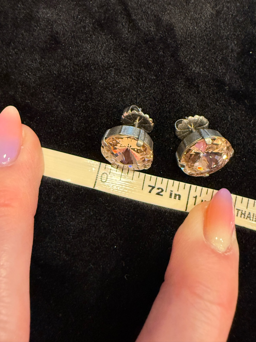 Sabika Blush Crystal Stud Earrings - Picture 4 of 6
